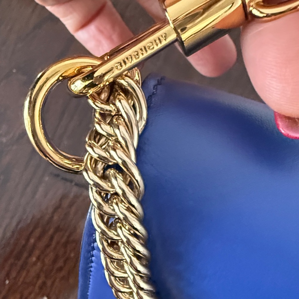 Givenchy Blue Floral Crossbody Bag with Gold Chain New - Picture 4 of 13